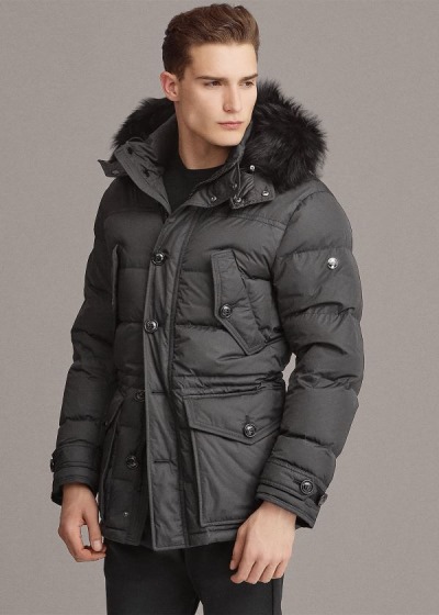 Men's Ralph Lauren RLX Faux-Fur-Trim Down Parka | 654172PSO